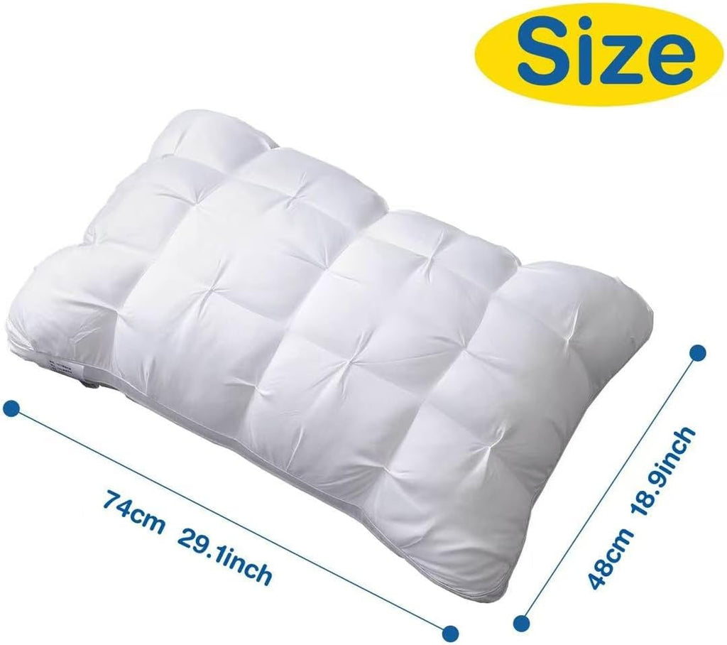 Soft Luxury 5-Star Hotel Quality Pillow（Pack of 1）, 20X30 -Inches Deep Sleep Neck Support, Core for All Seasons, Non-Collapse High Pillow, Hypoallergenic Polyester Cover